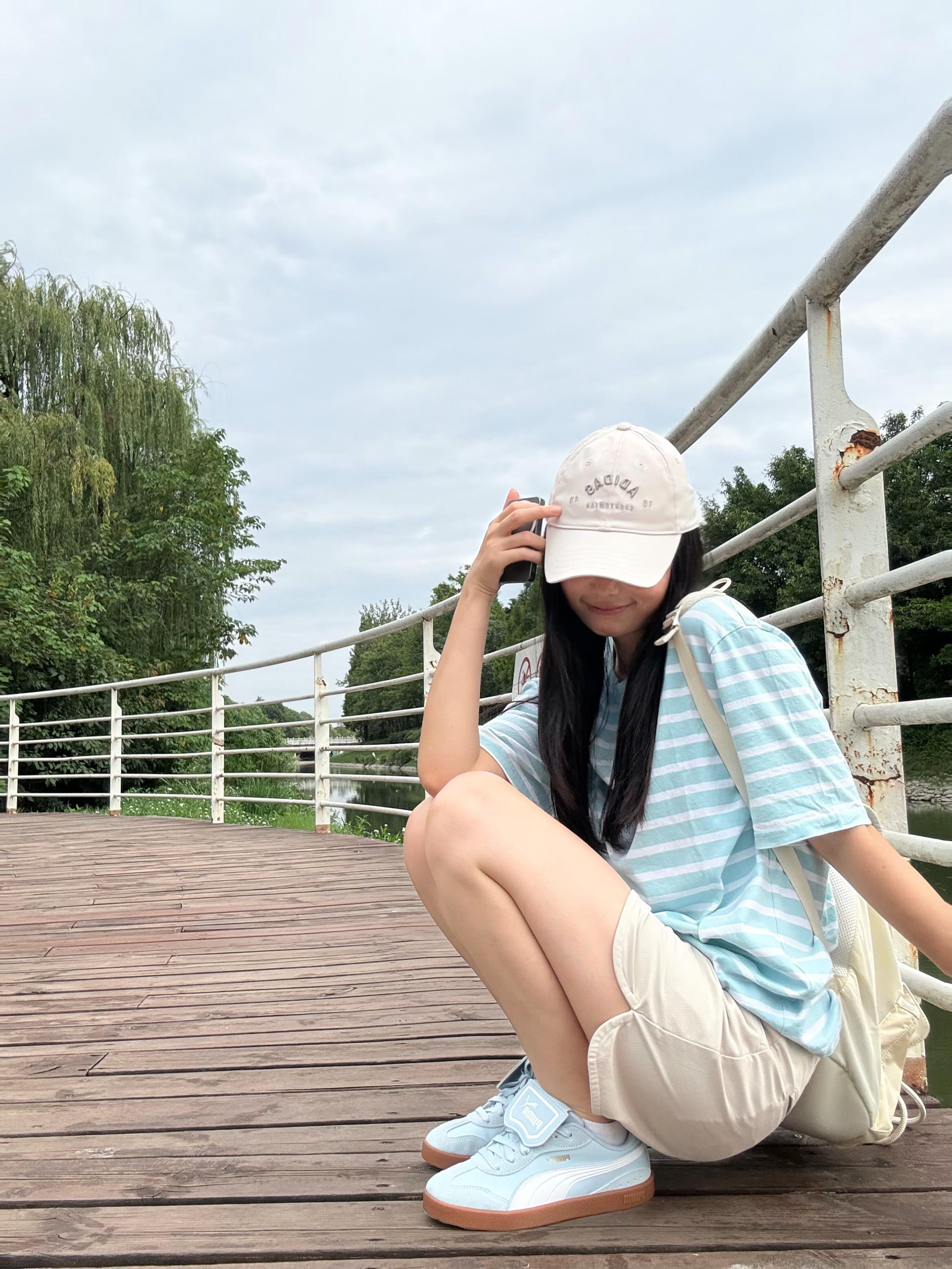 OOTD做一天puma蓝白系清新甜妹🩵☁️